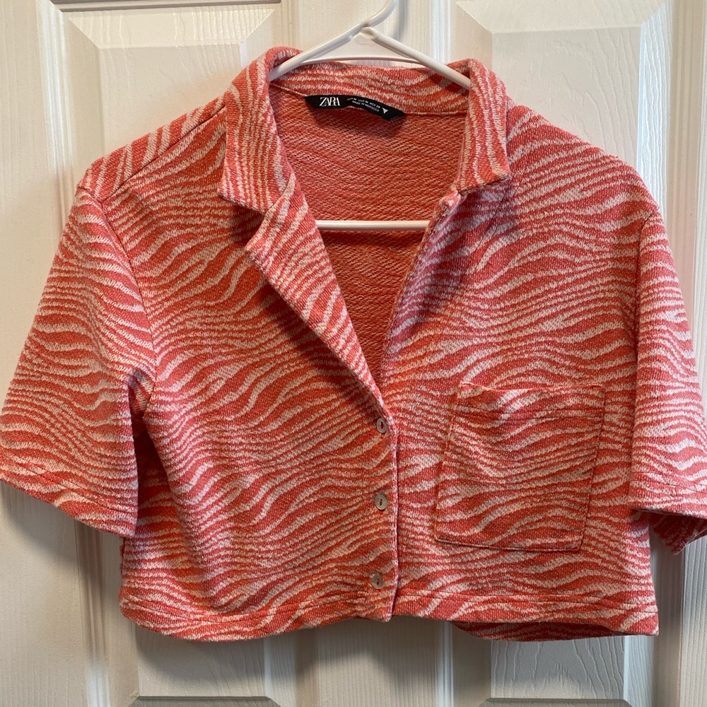Zara Knit Blouse Crop Too size M
